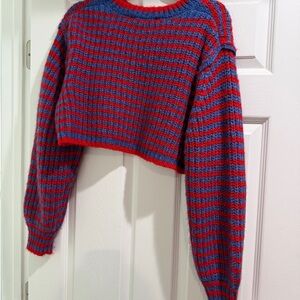 Zara Red and Blue Striped Sweater